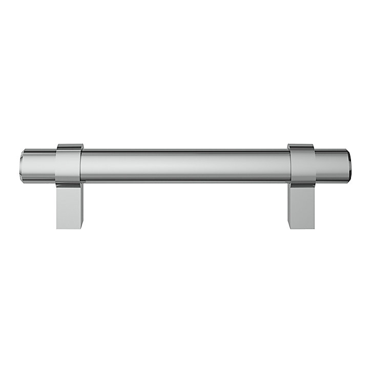 Poignée de meuble en T GoodHome Kerver acier et Zamac effet chromé gris l.136mm x l.18mm x H. 34mm entraxe 96mm