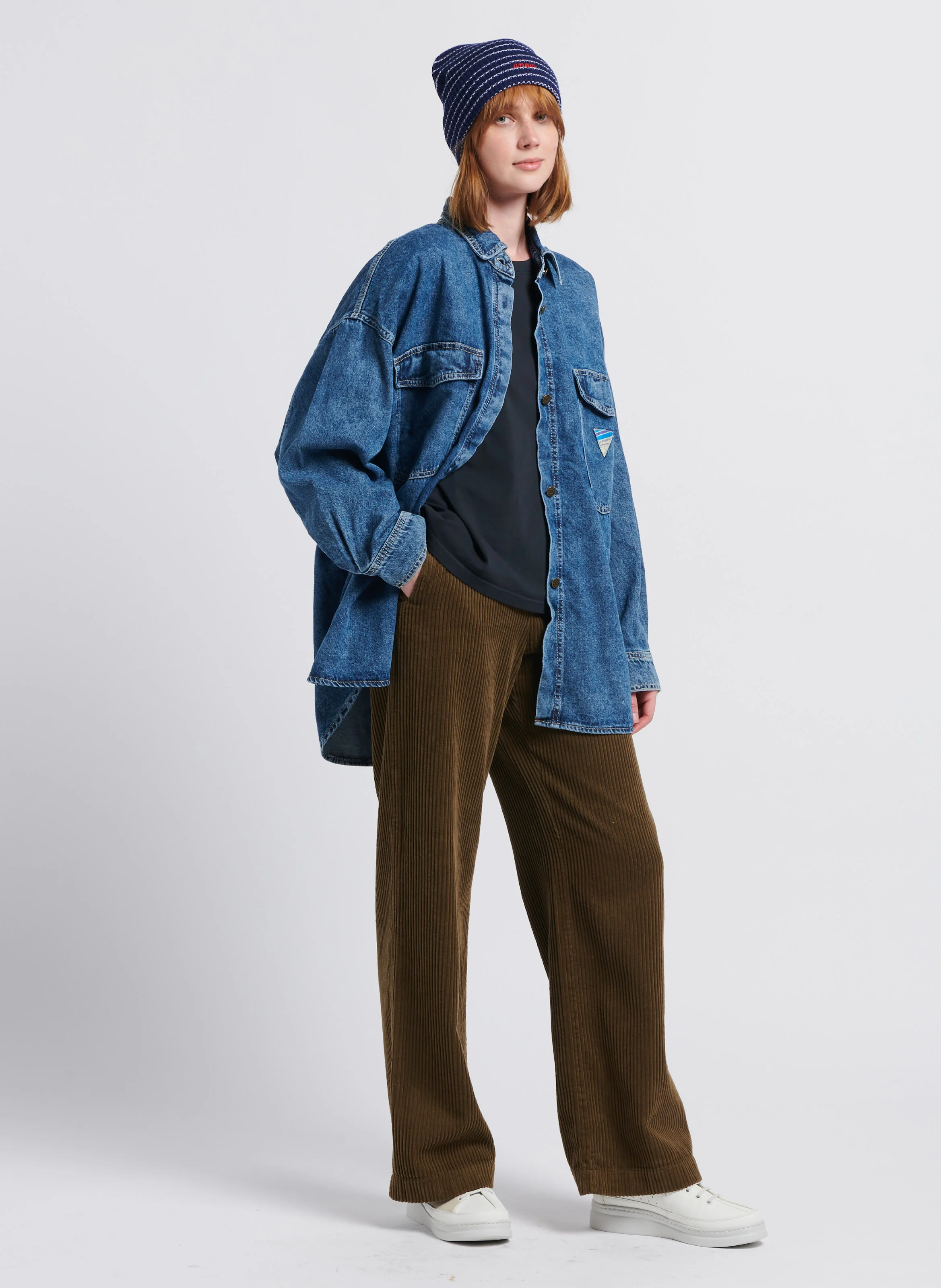 DAVIS - Pantalon en velours côtelé en coton| Vert