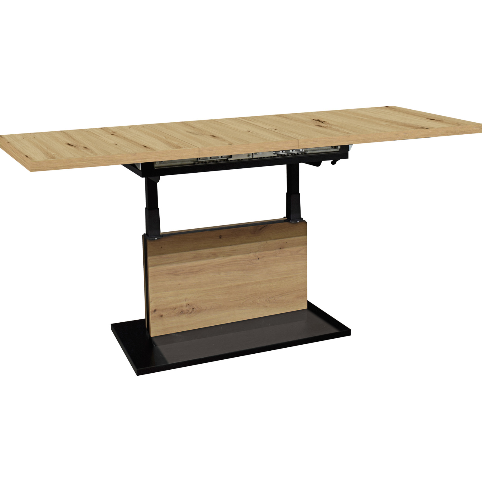Salontisch Lift höhenverstellbar Melamin Eiche 120-160 x 56-75 x 70 cm