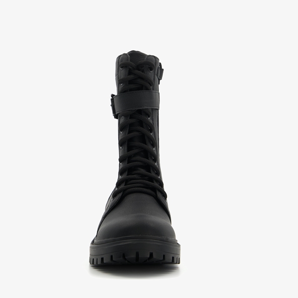 Blue Box meisjes veterboots zwart met gesp