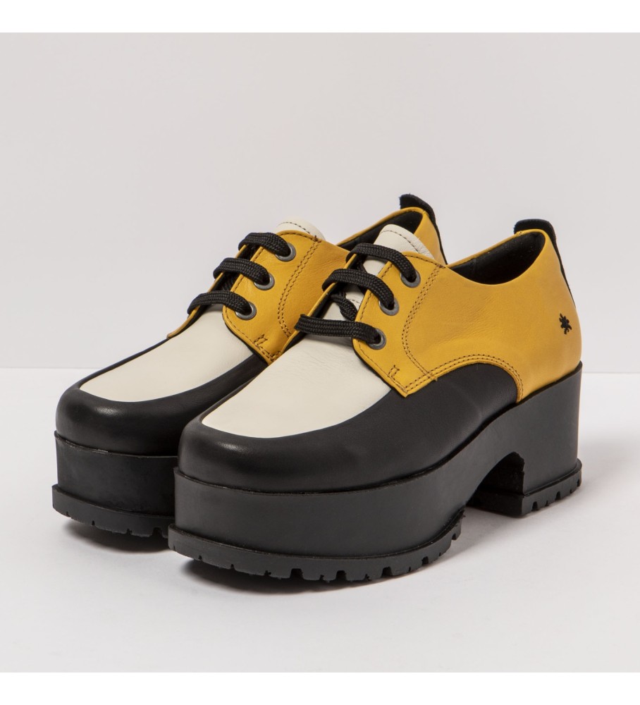 Sapatos de plataforma Art 182 amarelos - Altura da plataforma: 6 cm -