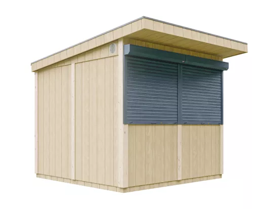 Grand stand marché avec comptoir - H240 x 248 x 305 cm / 5,9 m2 - Bar jardin, kiosque - Timbela M950
