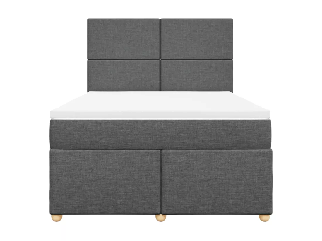 Sommier à lattes de lit avec matelas Gris foncé 140x190cm Tissu