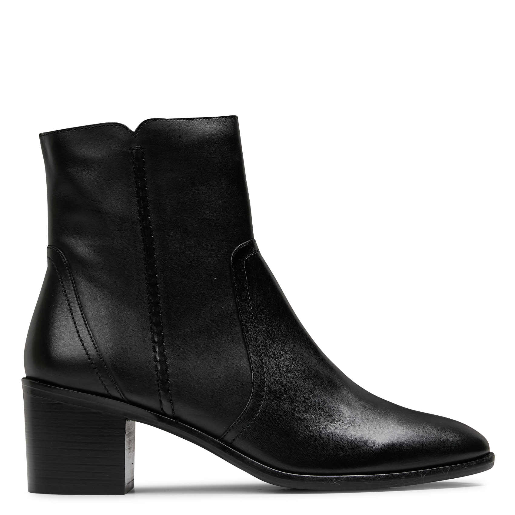 SANSA - Boots à talons en cuir | Noir
