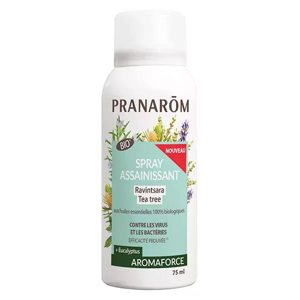 Pranarom Aromaforce Spray Higienizante Ravintsara Tea Tree Orgânico 75ml