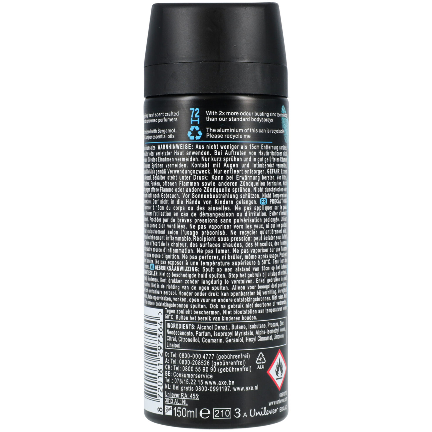 AXE Premium Bodyspray Aqua Bergamot ohne Aluminiumsalze 150 ml