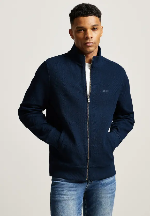 Sweatjacke mit Zipper - navy blue