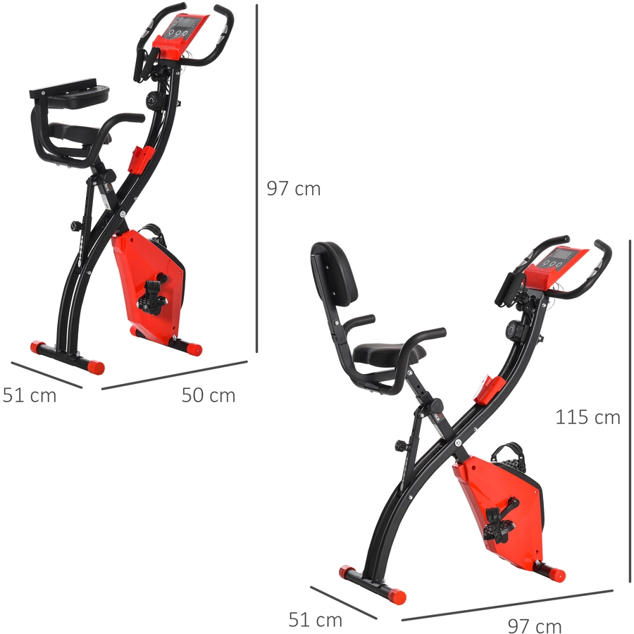 HOMCOM Fahrradtrainer mit LCD Display rot, schwarz