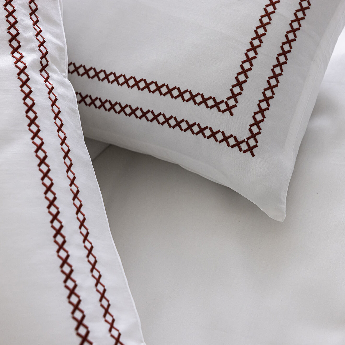 Perle de Coton Parure housse de couette 100% Satin de Coton Jared terre