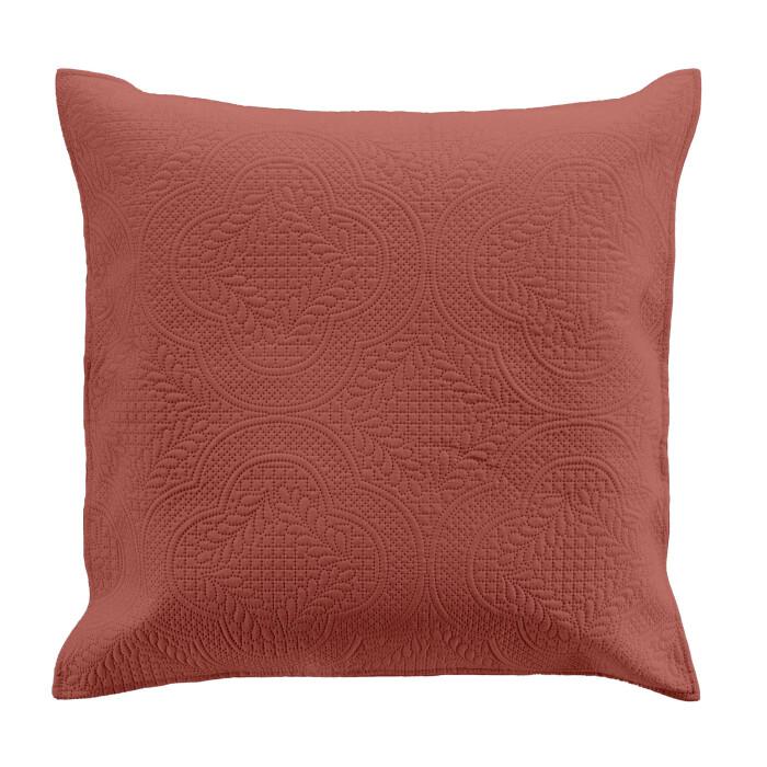 HOUSSE COUSSIN 60X60CM MICROFIBRE UNIE ROMANE TERRACOTTA