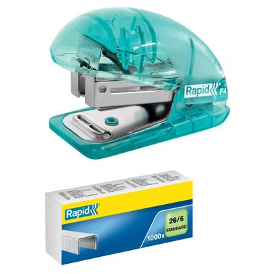 Rapid - Mini Agrafeuse Colour'Breeze - capacité 10 feuilles - agrafes 24/6 ou 26/6 - Bleu