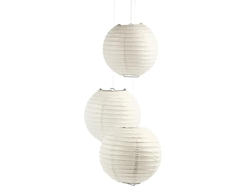 Creativ Company Lampion Ø 35 cm, Weiss, 1 Stück Papierlaterne mit Metallständer zum Dekorieren