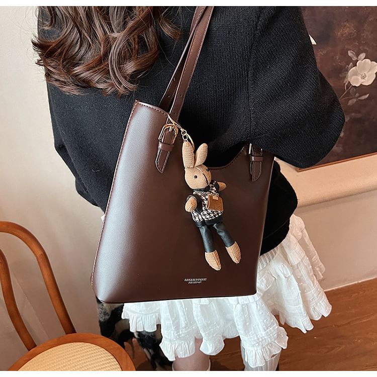 NewTown - Set: Kunstleren Tote Bag + Tasbedel