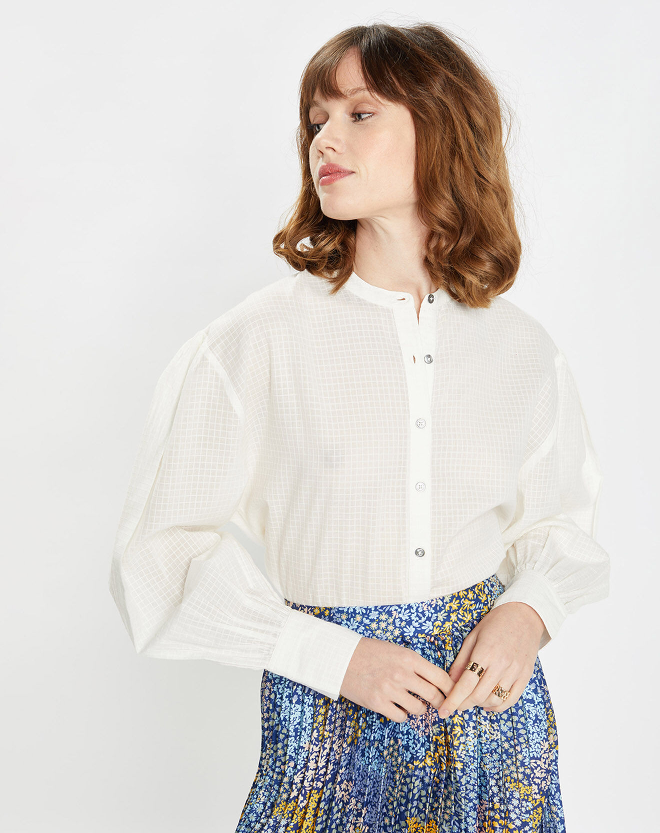 Galeries Lafayette Chemise en Coton biologique Laurie ample écrue
