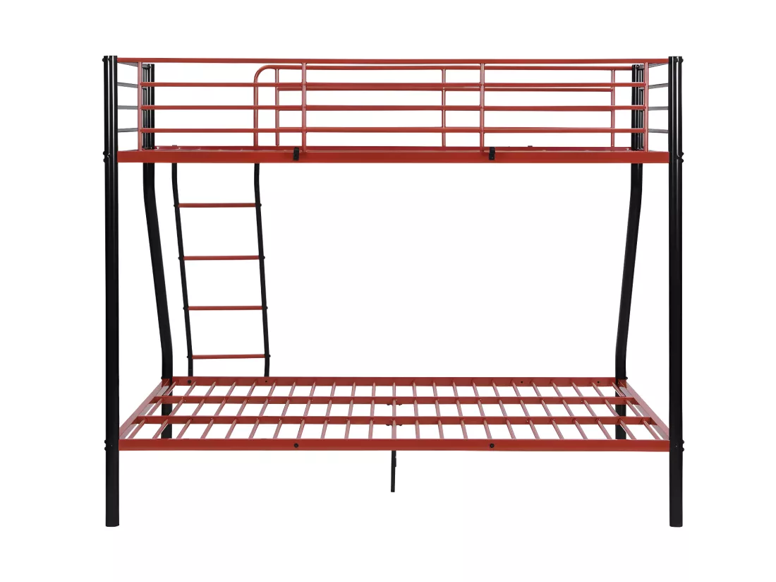 Lits superposés ELEVATIO IV - 90 et 140 x 190 cm - Acier - Noir et rouge