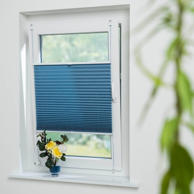 Liedeco Plissee »Jeansblue« Lichtschutz ohne Bohren verspannt