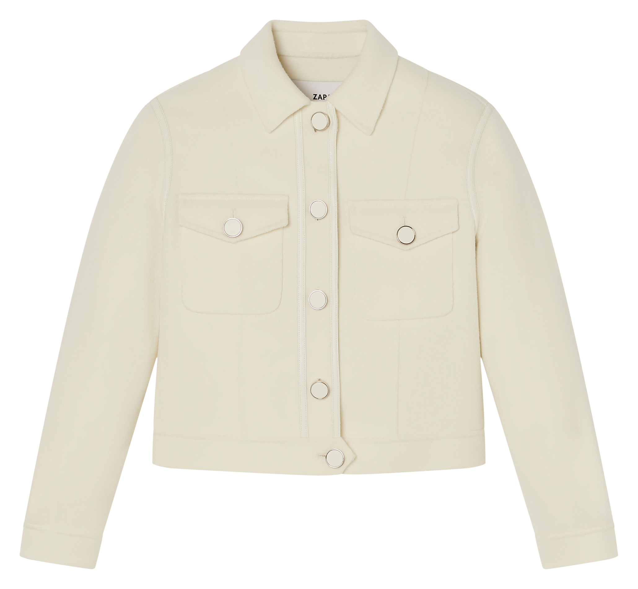 VAILLY - Veste col classe en laine mélangée | Blanc