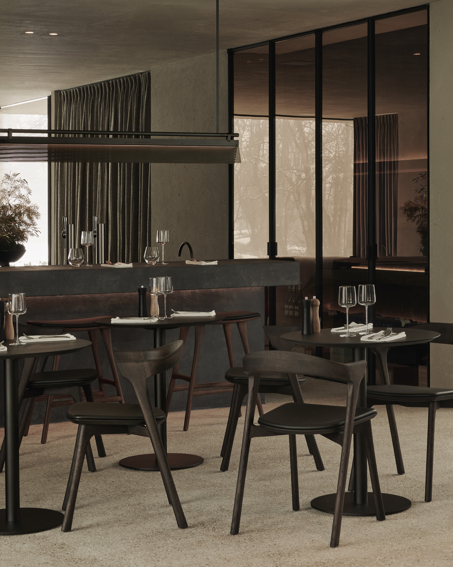 Ethnicraft - Blend eettafel rond - 70 cm - dark bronze metal