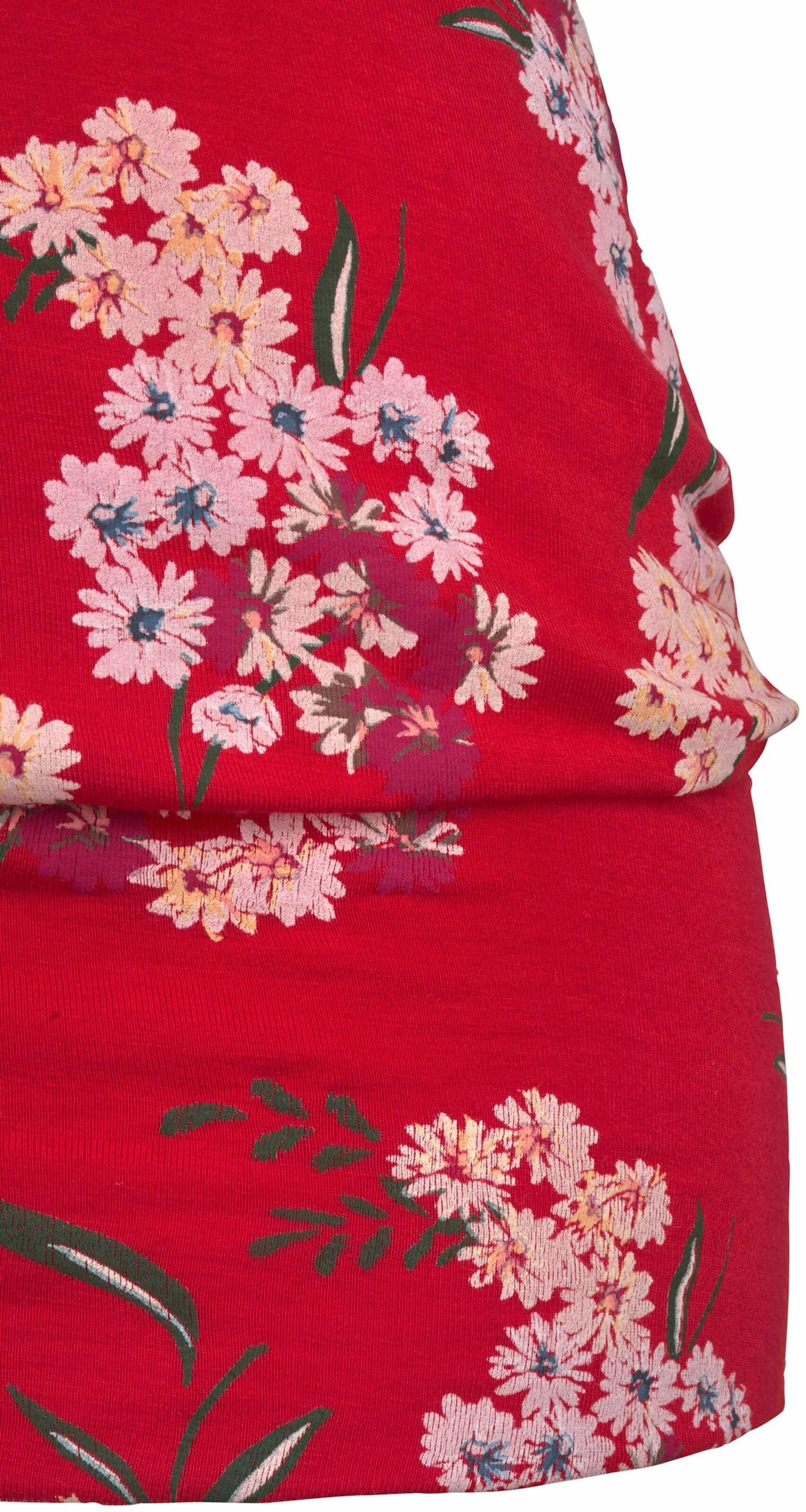 LASCANA Longshirt in rot-gemustert