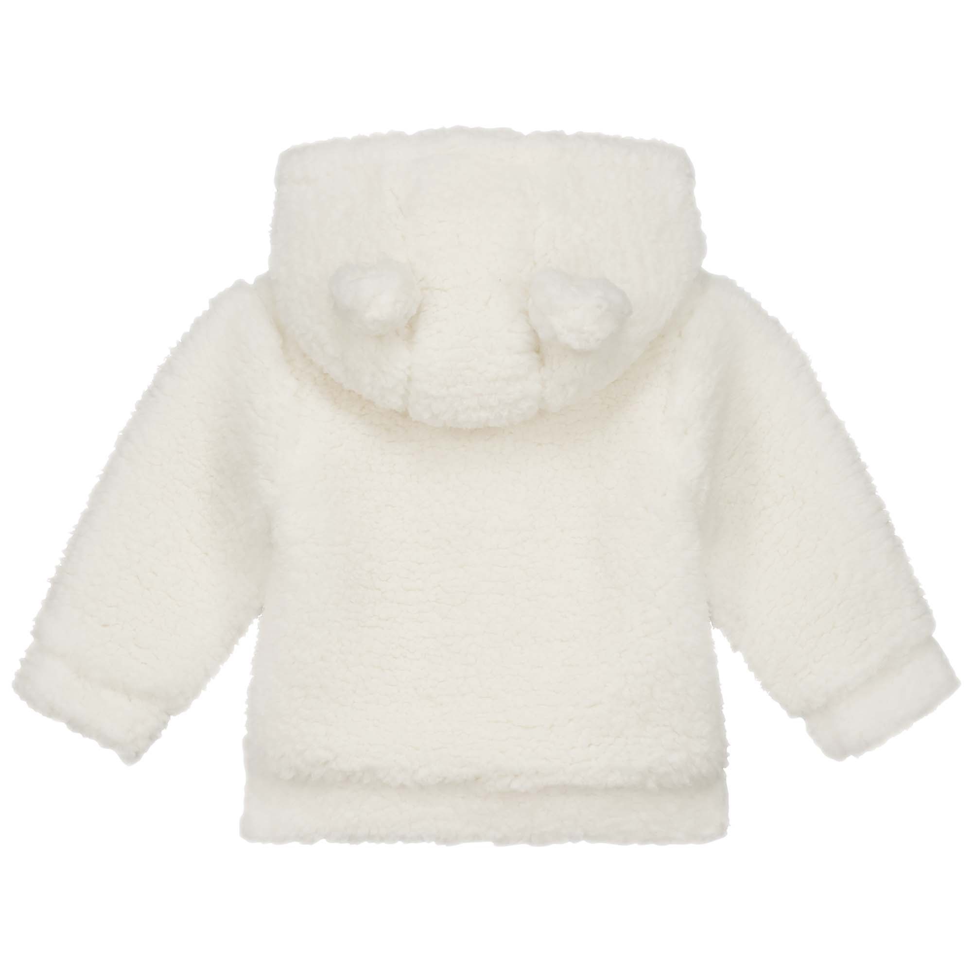 Prénatal newborn jas teddy lange mouwen effen wit
