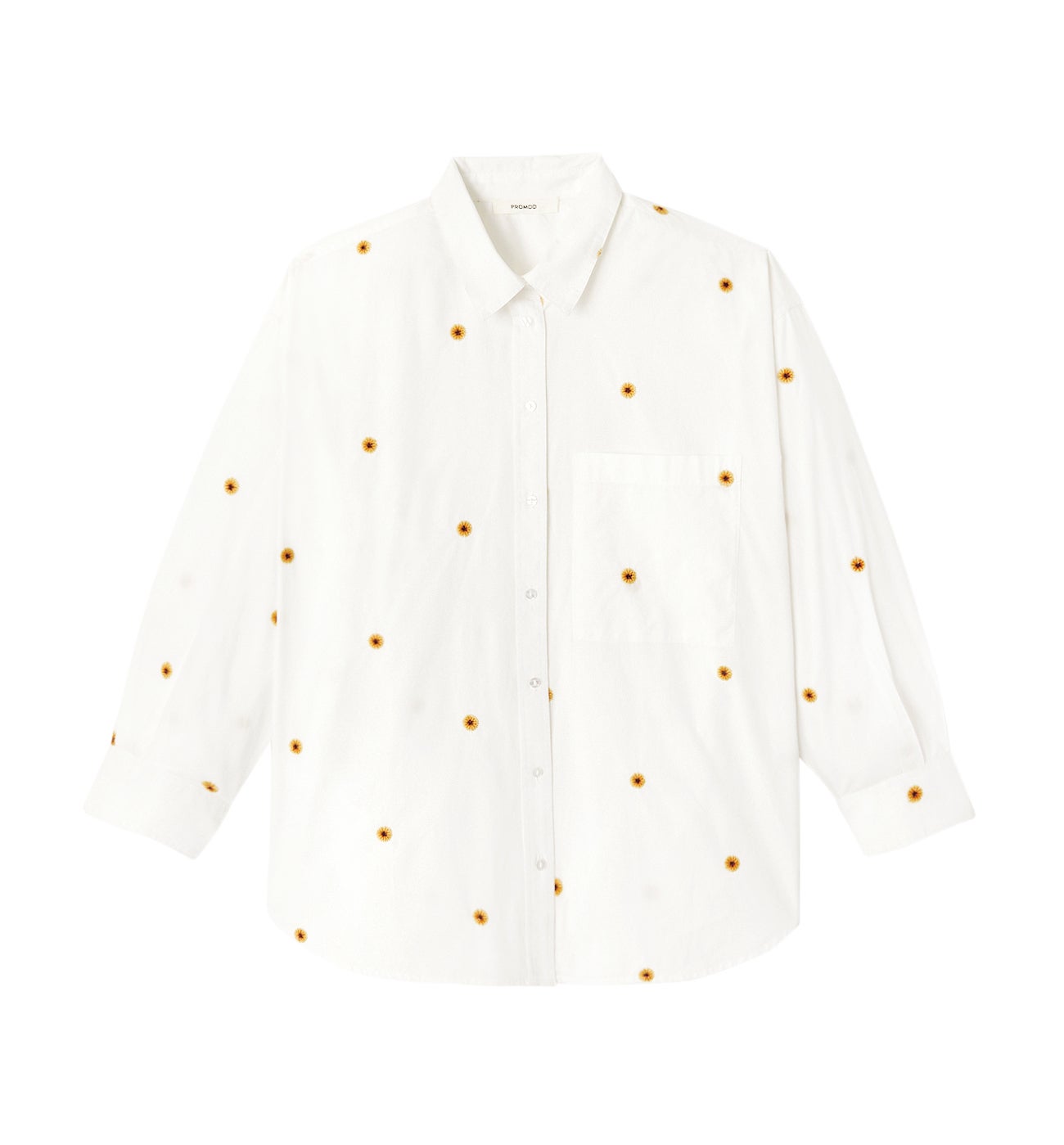 Maxi-chemise brodée Femme - Blanc