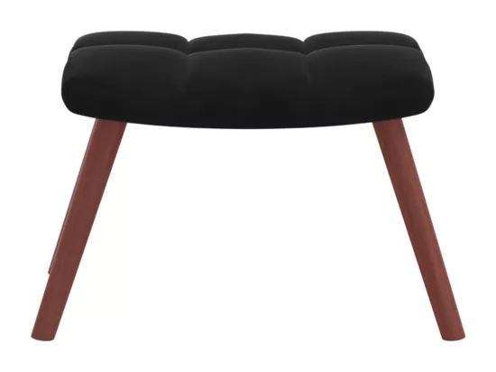Chaise à bascule avec repose-pied Noir Velours