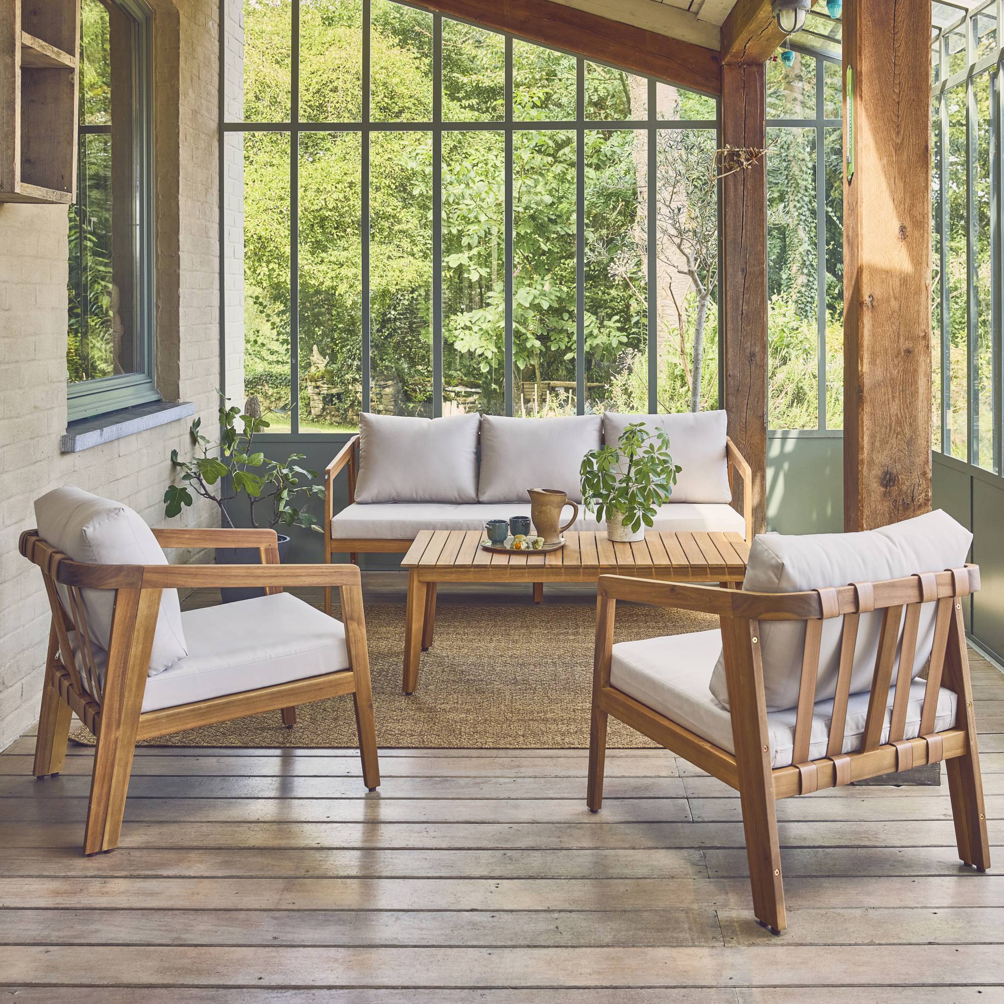 sweeek - Loungeset 5 persoons acaciahout