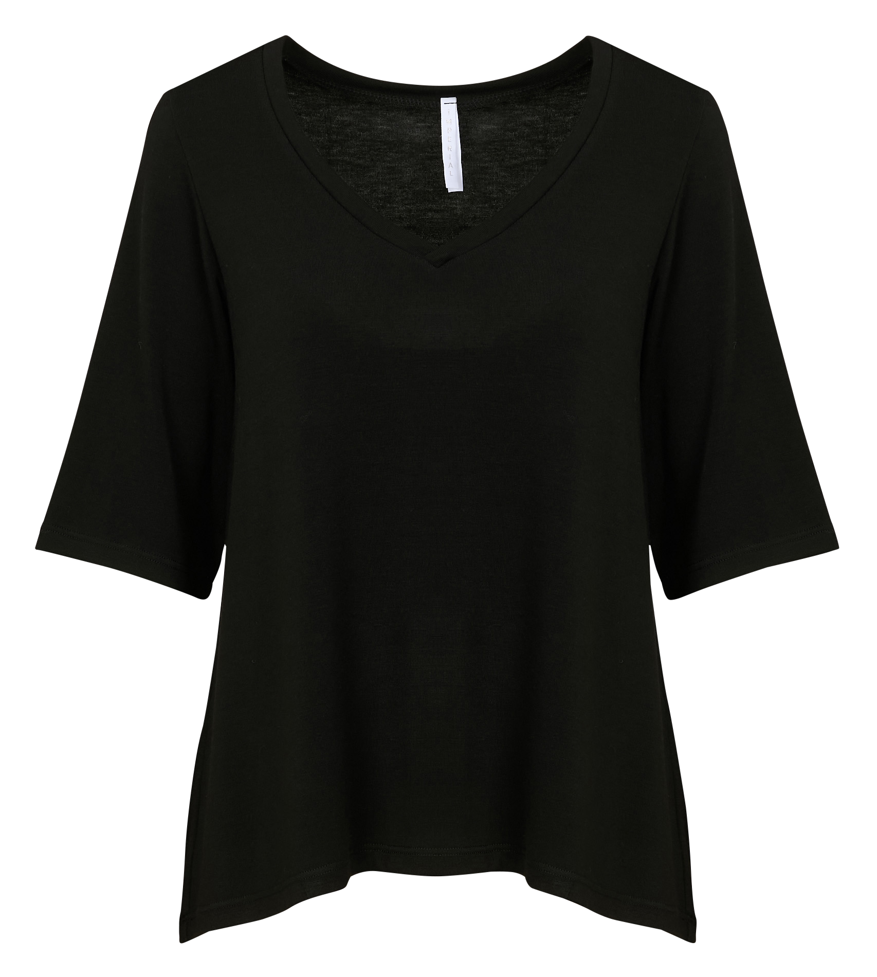 Tee-shirt droit col V | Noir