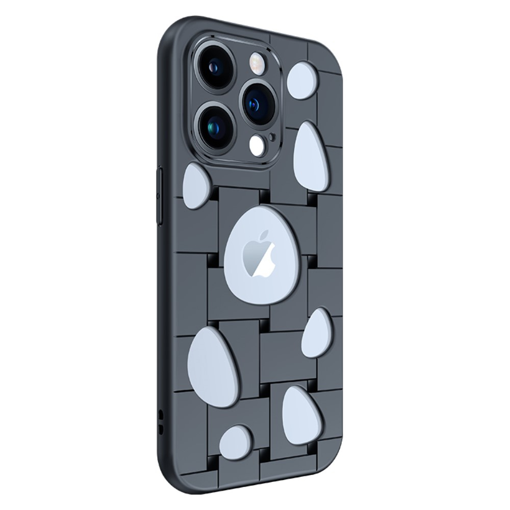 iPhone 14 Pro Wärmeabweisende Gummi Case Hülle Hohlloch Design mit Kameraschutz - Schwarz