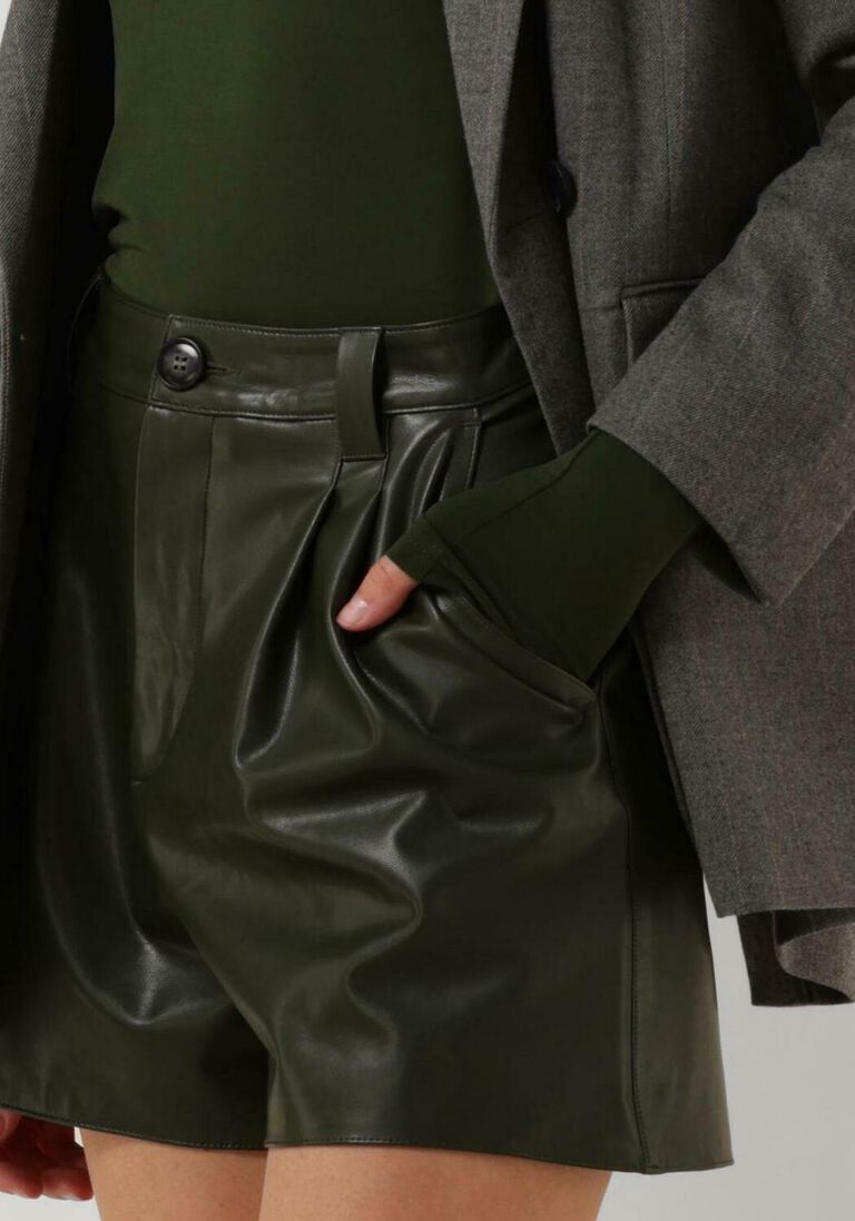 VANILIA groene vanilia shorts faux leather shorts