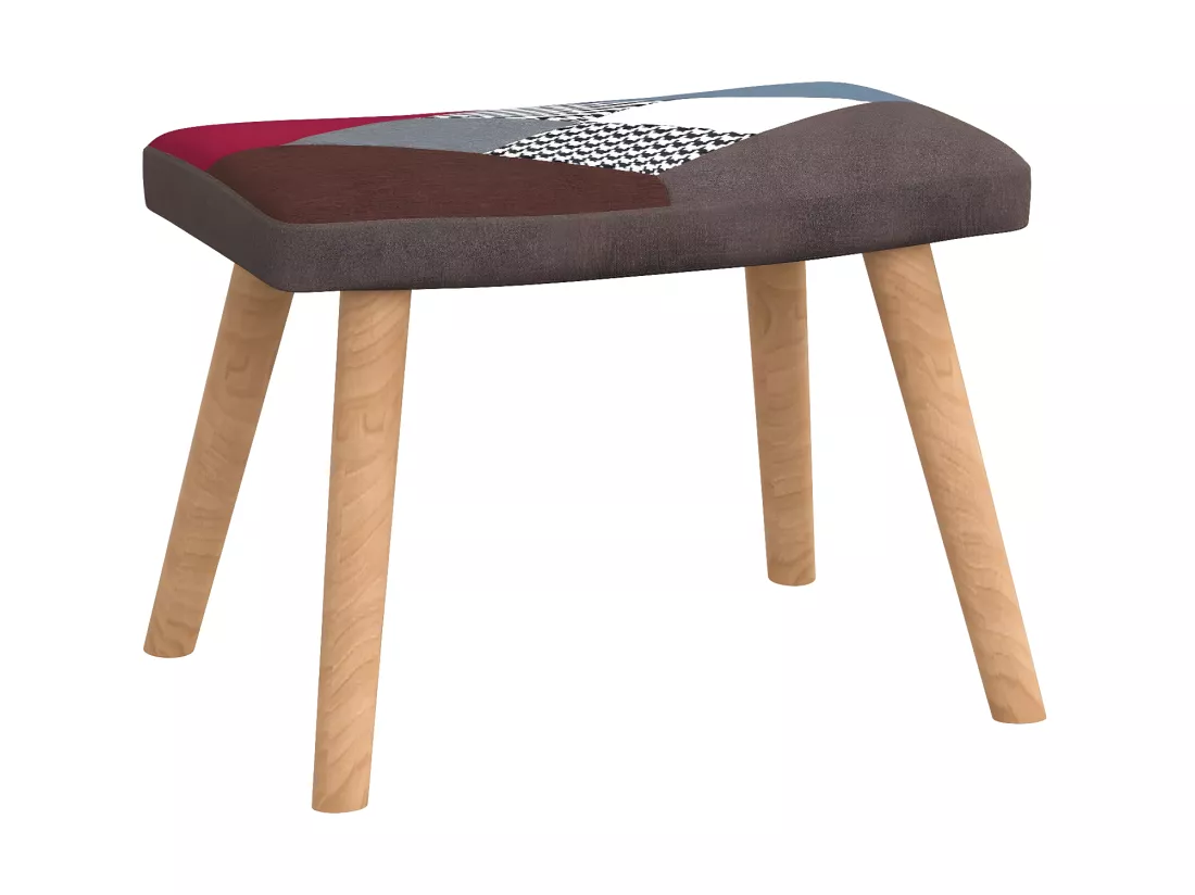 Chaise de relaxation avec repose-pied Patchwork Tissu