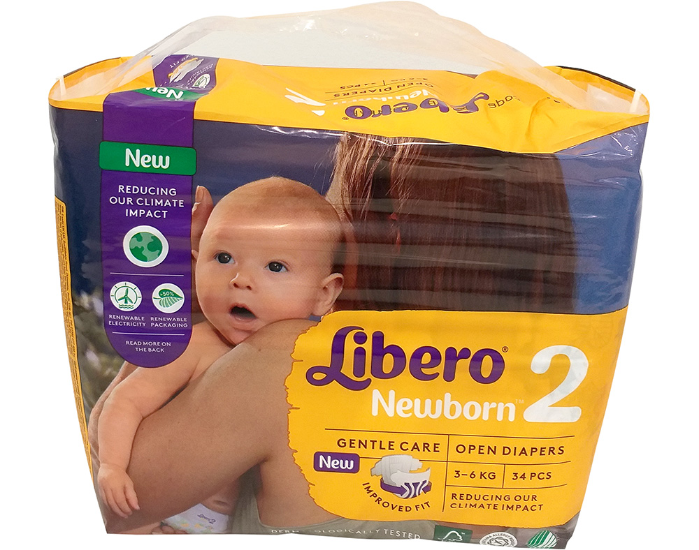 FRALDAS LIBERO RECÉM NASCIDO 2 3-6KG 34UN
