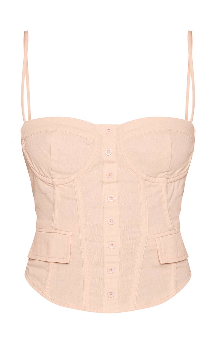 Citron Corset Cintré À Bretelles Tissé