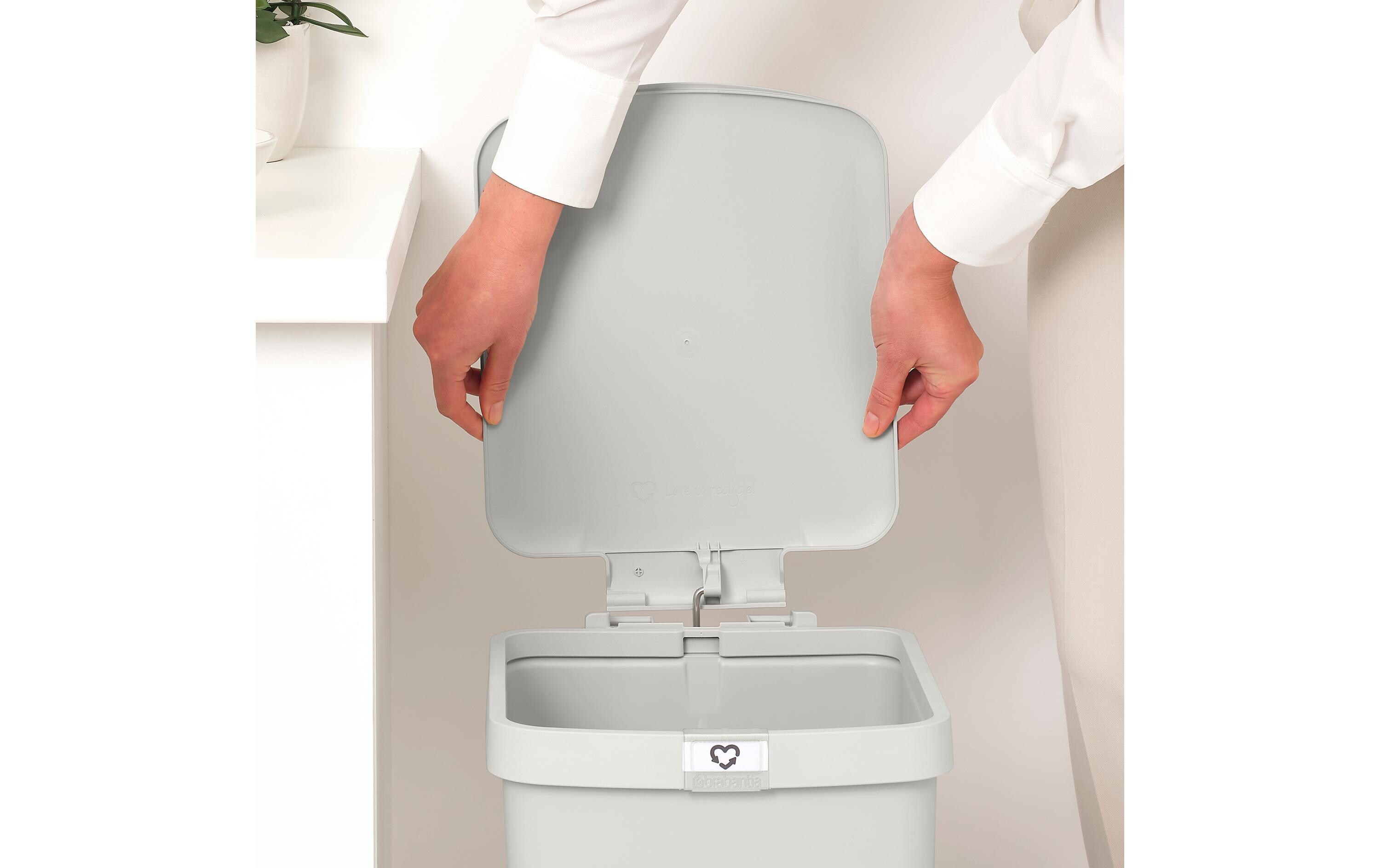 Recyclingbehälter StepUp 25 l, HellgrauTreteimer für Recyclingmaterialien