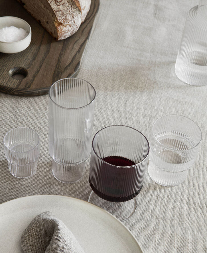 ferm LIVING Ripple 2 skt. Wine Glasses Clear