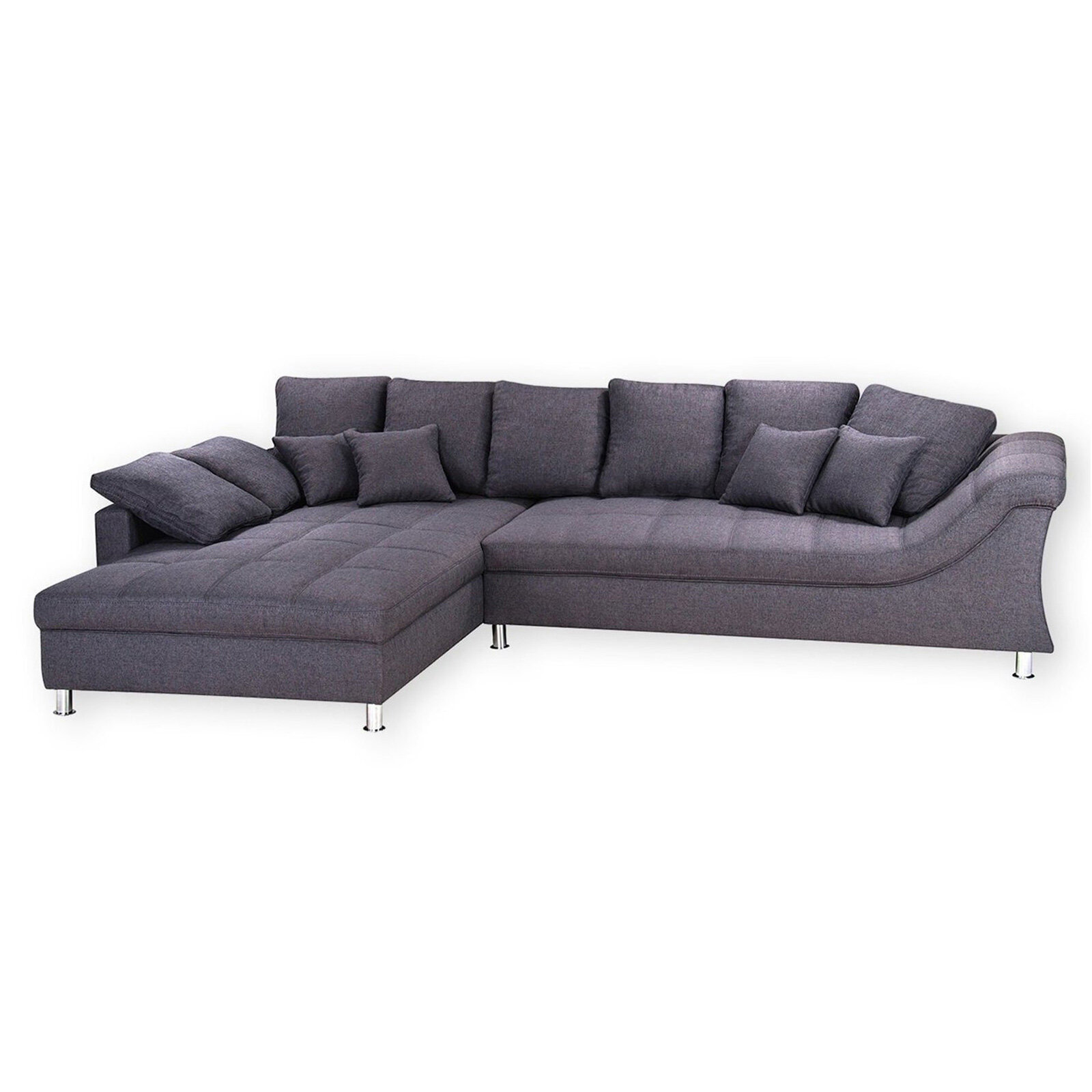 Ecksofa - anthrazit - beidseitig montierbar