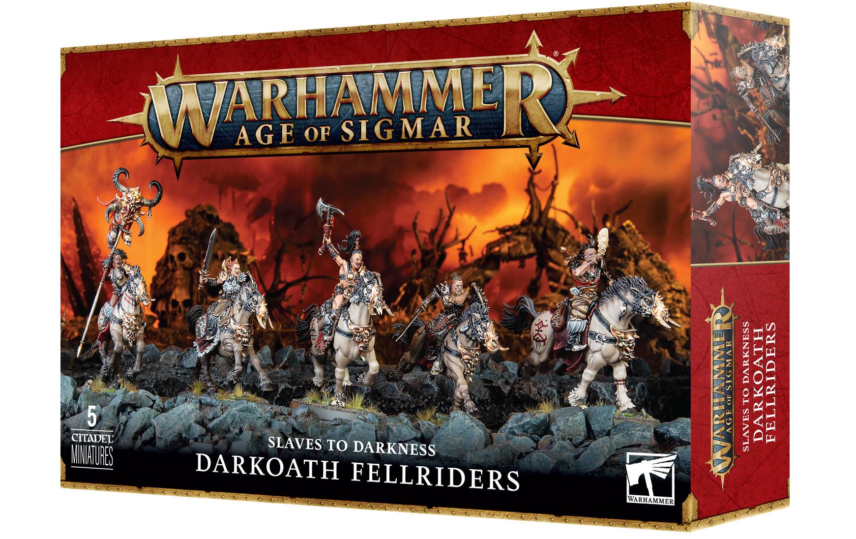 Warhammer Age of Sigmar Darkoath FellridersWarhammer Age of Sigmar Miniaturen: Salves to Darkness – Finsterschwur-Grauensreiter