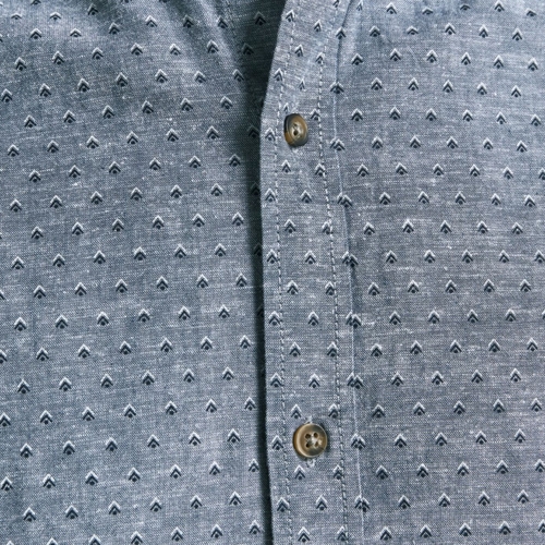 Jack & Jones - 12197899 JJESUMMER BAND PRINT SHIRT L/S S22 SN FADED DENIM/SLIM Azul
