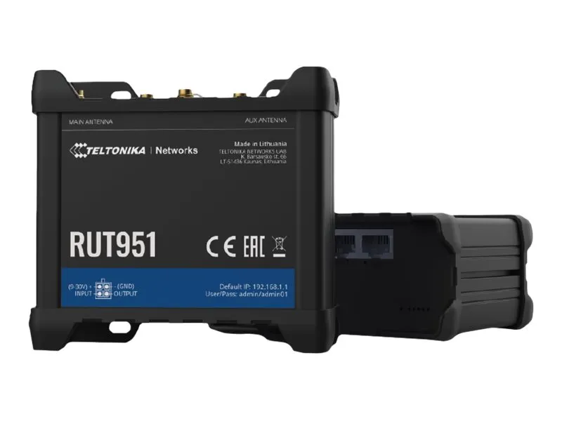 Teltonika RUT951 - Trådløs router - WWAN 3-port switch 2,4 GHz - 3G, 4G - DIN monterbar på skinne, overflademonterbar