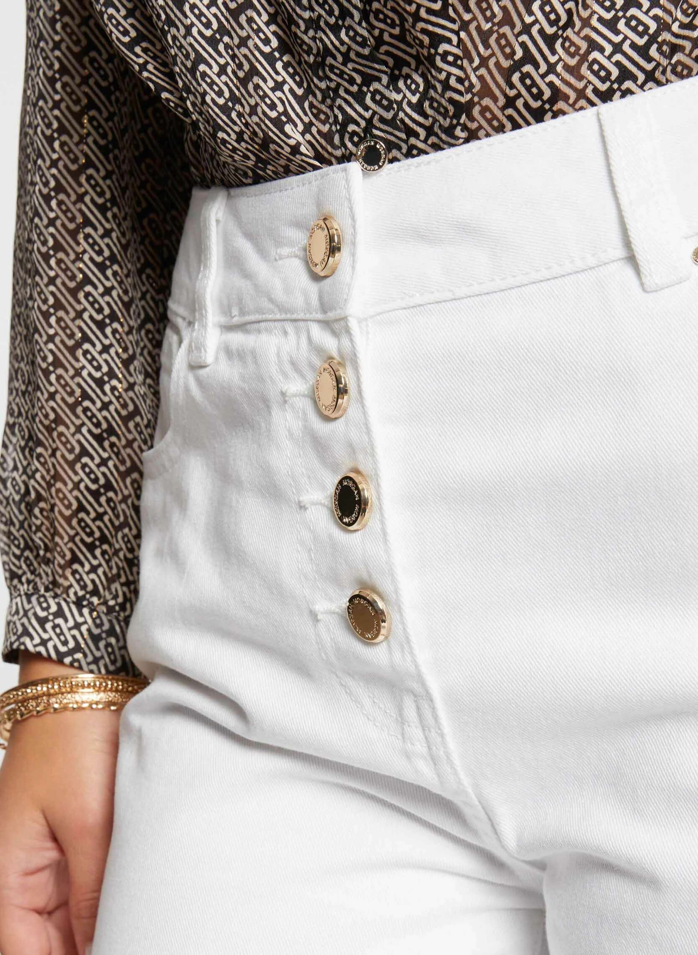 PMIMI - Jean droit taille haute| Blanc