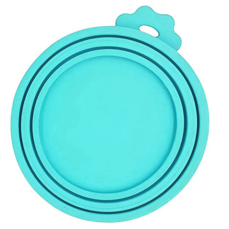 (Ø9cm) Silikon Haustier Futter Dosen Deckel Frischeschutz Abdeckung für Dosen / Gläser - Türkis