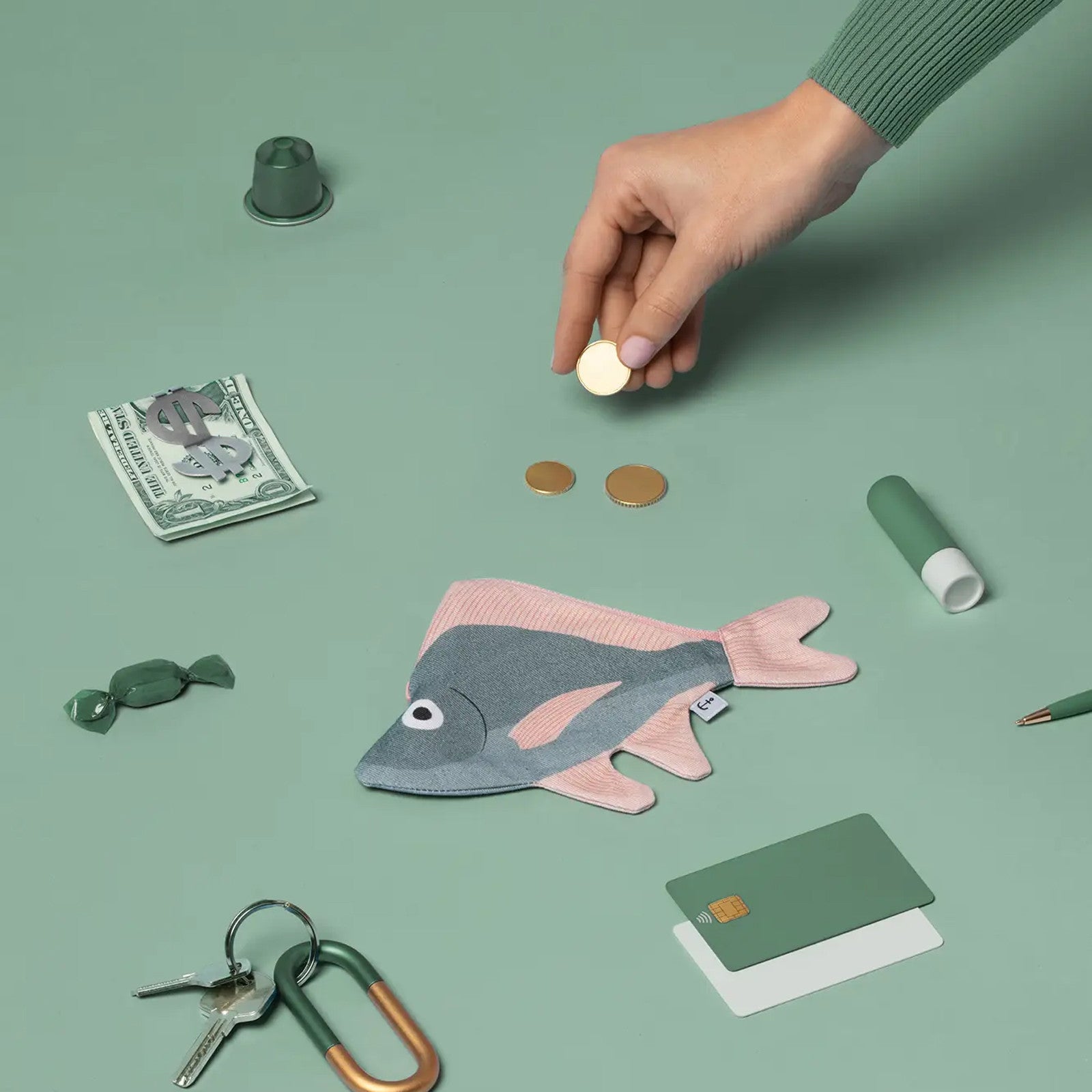 Täschchen Small Silver Biddy Green