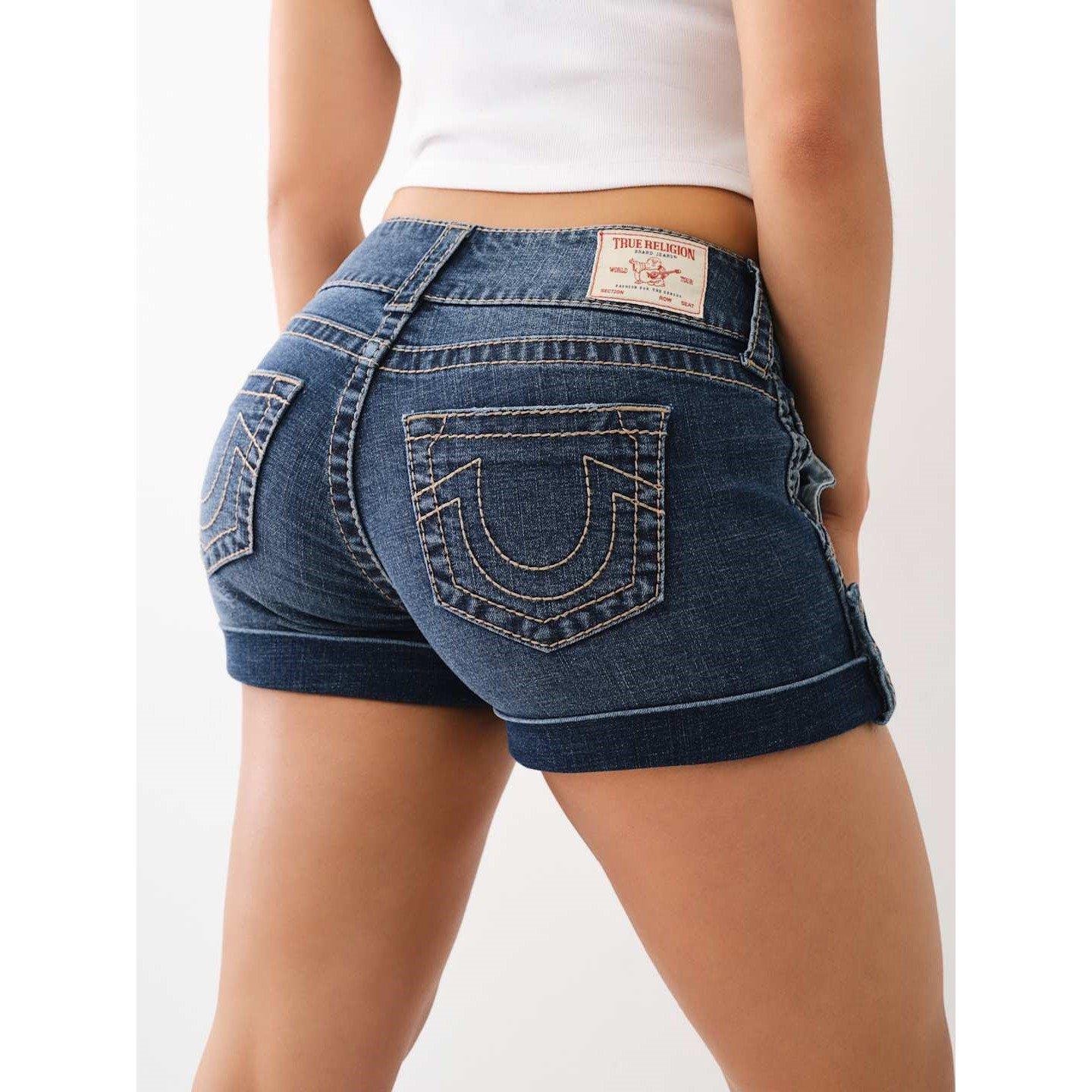 True Religion TR Sammy Big T Shorts Womens