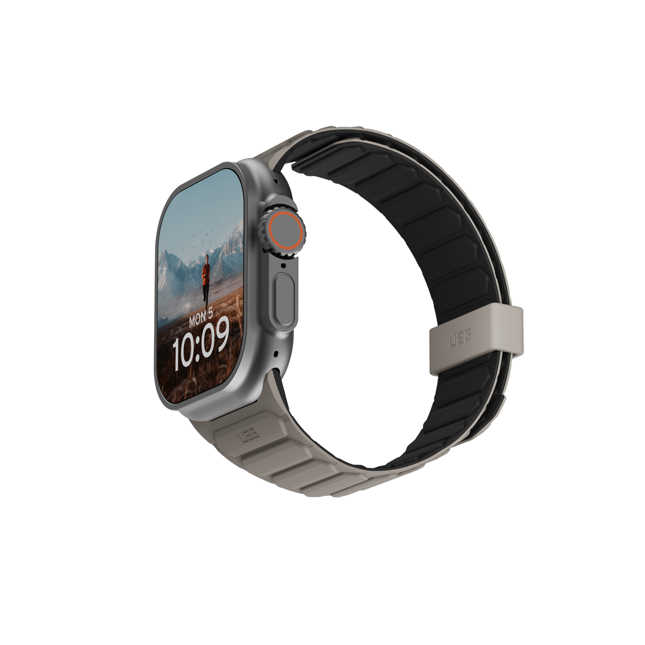 Apple Watch (42/41/40/38 mm) Pathfinder Watch Strap Magnetisches Silikon Armband (194161114036) - Black / Titanium