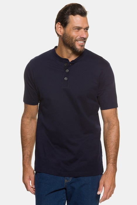 Henleys, Basic, 2er-Pack, Rundhals, Knopfleiste, bis 8 XL