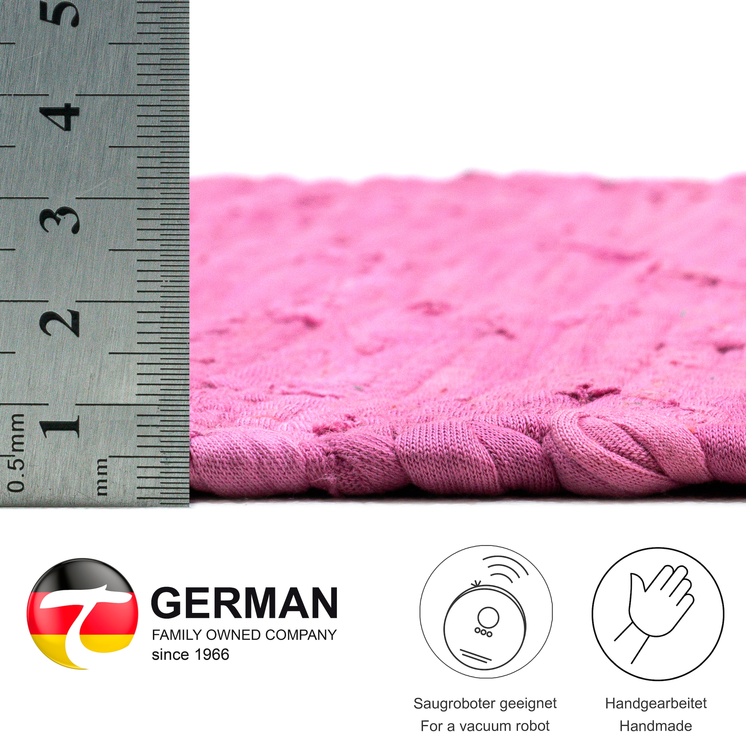 THEKO Teppich »Happy Cotton Fleckerl, handgewebt« rechteckig 5 mm Höhe Flachgewebe, reine Baumwolle, meliert, mit Fransen, auch als Läufer