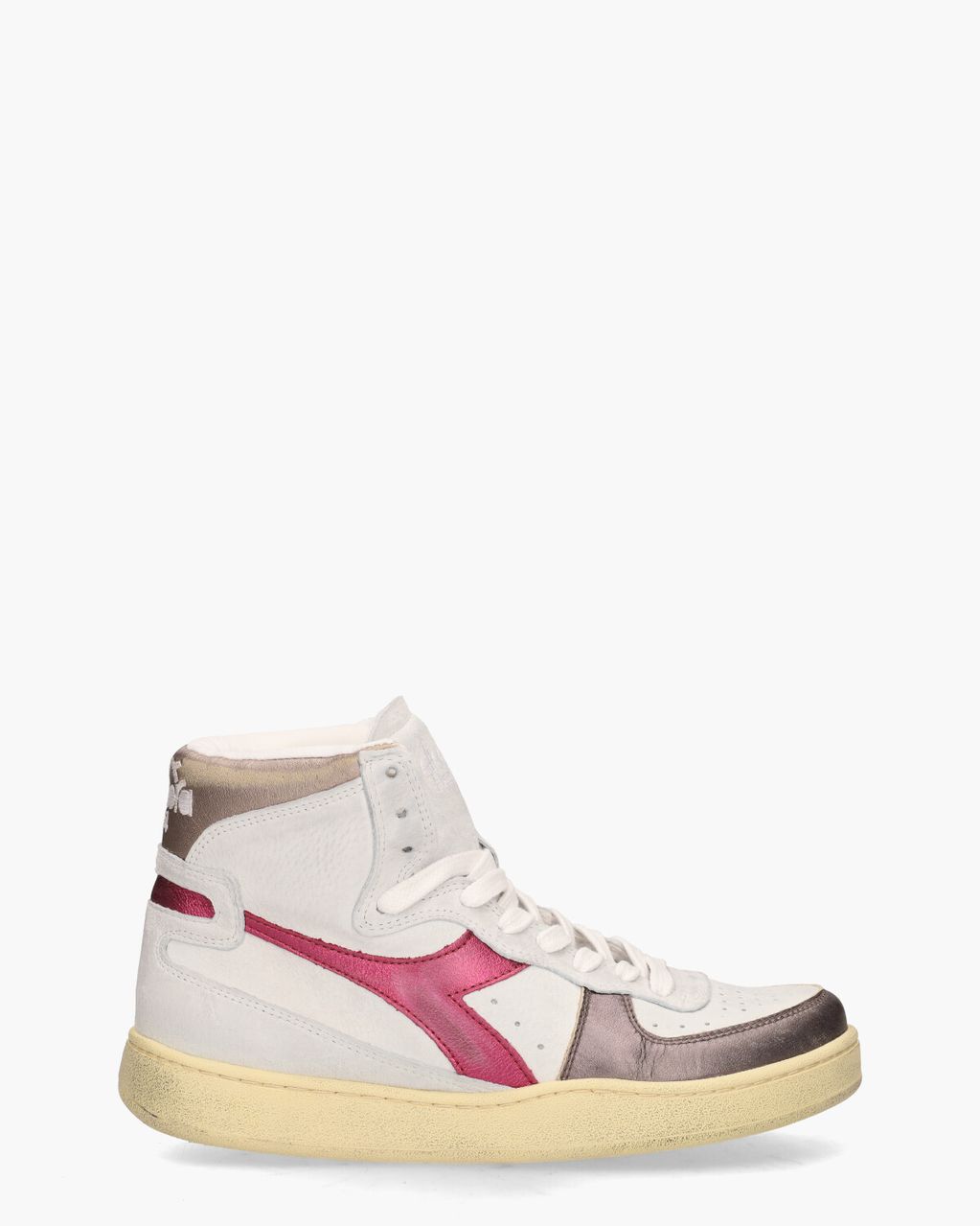 Diadora Heritage Mi Basket Metal Used Wit/Roze Damessneakers