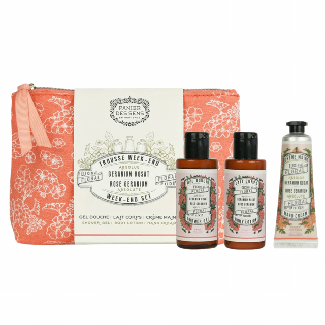 Trousse voyage Rose Géranium PANIER DES SENS