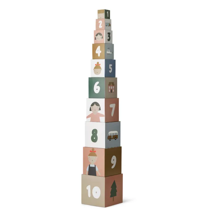 Liewood Cubes à empiler Aaren | Vehicles/Downtown mix