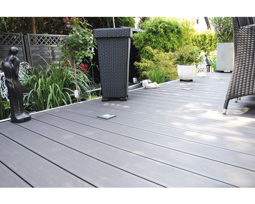 Konsta WPC terrasset, grijsbruin, 9 m², inclusief WPC terrasplanken, onderconstructie en bevestigingsmateriaal